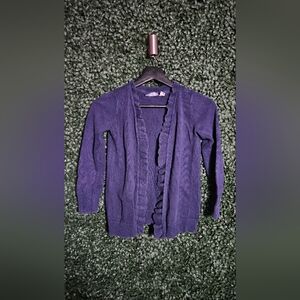 Navy Blue Ruffled Cardigan